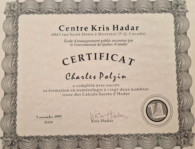 Certificat Numérologie